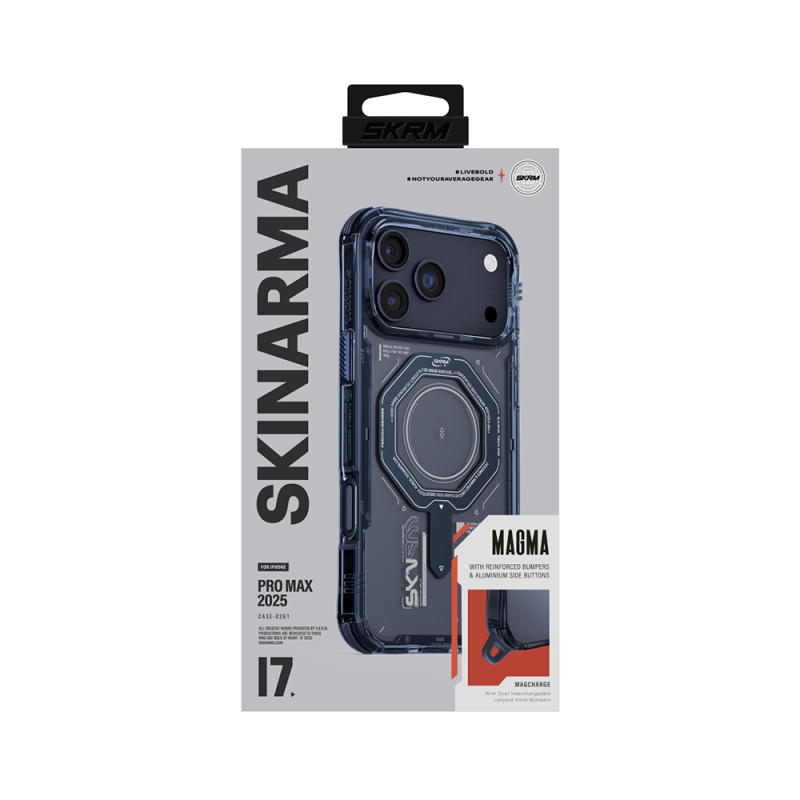 Apple iPhone 17 Pro Max Kılıf SkinArma M-safe Şarj Özellikli Airbag Tasarımlı Magma Kapak - 11