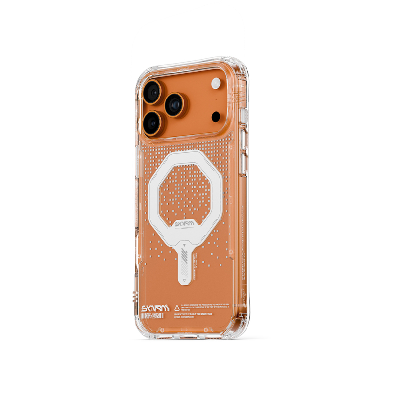 Apple iPhone 17 Pro Max Kılıf Skinarma M-Safe Şarj Özellikli IML Baskılı Holografik MYST Kapak - 9