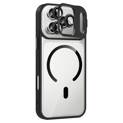 Apple iPhone 17 Pro Max Kılıf Standlı ve Kamera Lens Hediyeli M-Safe Şarj Özellikli Zore Etro Kapak - 15