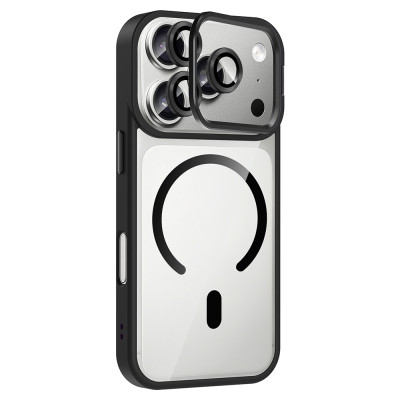 Apple iPhone 17 Pro Max Kılıf Standlı ve Kamera Lens Hediyeli M-Safe Şarj Özellikli Zore Etro Kapak - 14