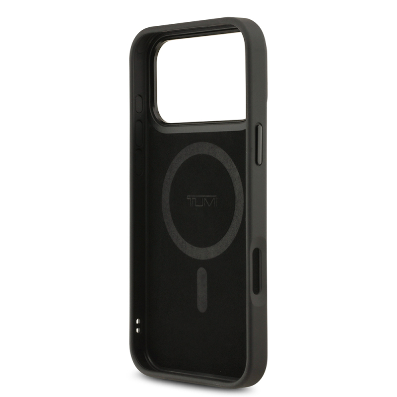 Apple iPhone 17 Pro Max Kılıf TUMI M-safe Şarj Özellikli Deri Noktalı Dizayn Kapak - 8