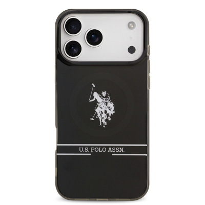 Apple iPhone 17 Pro Max Kılıf U.S. Polo Assn. Orjinal Lisanslı M-safe Şarj Özellikli IML Double Horse Stripe Logolu Kapak - 4