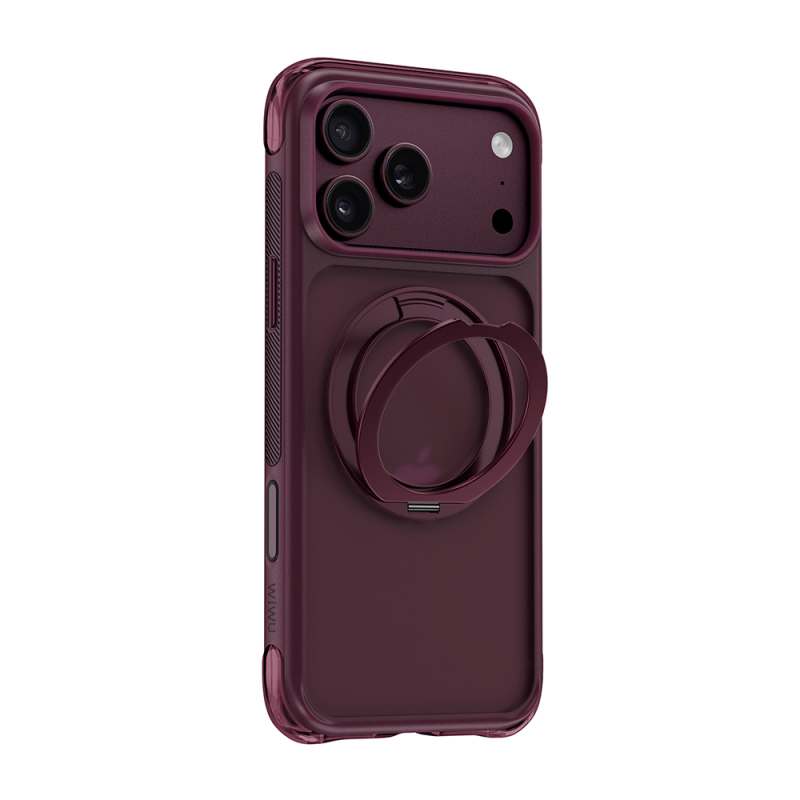 Apple iPhone 17 Pro Max Kılıf Wiwu AG-203 AeroGuard Ultra Serisi M-safe Şarj Özellikli Airbag Tasarımlı Standlı Kapak - 9
