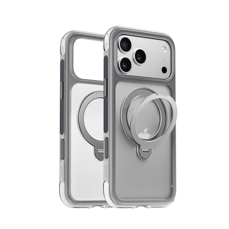 Apple iPhone 17 Pro Max Kılıf Wiwu AS-203 AeroShield Ultra Serisi M-safe Şarj Özellikli Airbag Tasarımlı Standlı Kapak - 2