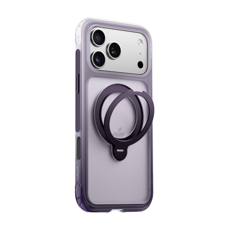 Apple iPhone 17 Pro Max Kılıf Wiwu AS-204 AeroShield Aurora Ultra Serisi M-safe Şarj Özellikli Airbag Tasarımlı Standlı Kapak - 22