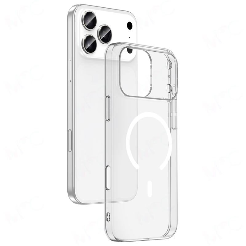 Apple iPhone 17 Pro Max Kılıf Zore M-safe Şarj Özellikli Şeffaf Kamera Çerçeveli Porto Kapak - 2