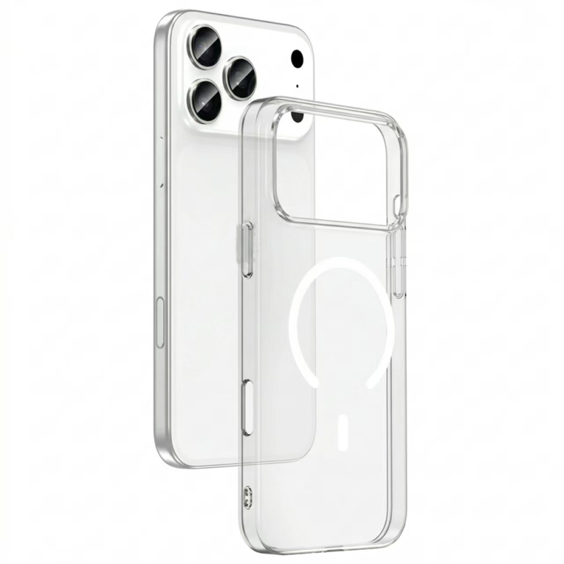Apple iPhone 17 Pro Max M-Safe Charging Enabled Transparent Zore London Hard PC Case - 1