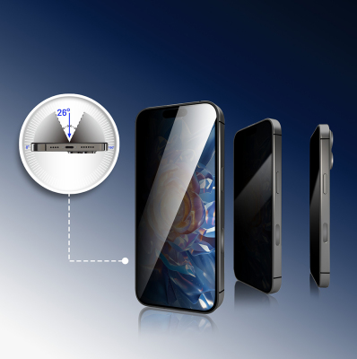 Apple iPhone 17 Pro Max Mohseven Sapphire Coating 3D Glue Privacy Ghost Tempered Glass Screen Protector - 5