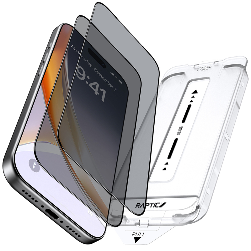 Apple iPhone 17 Pro Max Raptic Air Glass 2.5D Privacy Hayalet Ekran Koruyucu 2 Adet + Kolay Uygulama Aparatlı - 10