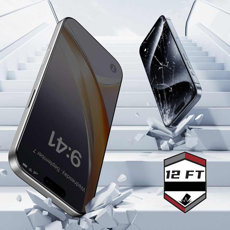 Apple iPhone 17 Pro Max Raptic Air Glass 2.5D Privacy Hayalet Ekran Koruyucu 2 Adet + Kolay Uygulama Aparatlı - 11