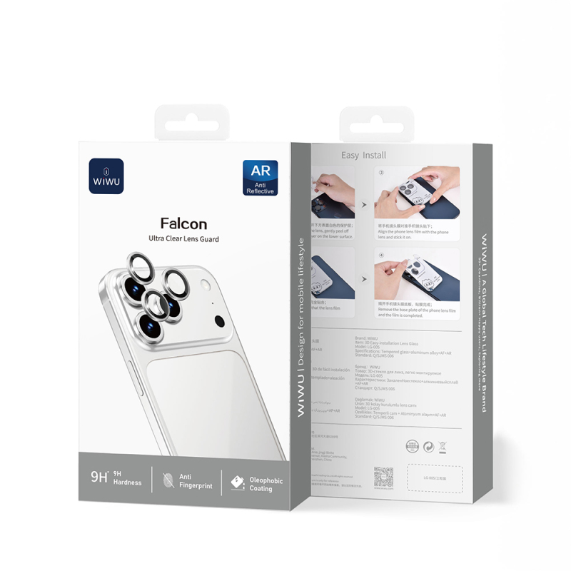 Apple iPhone 17 Pro Max Wiwu LG-005 Falcon Anti Reflective Çizilmeye Karşı Dayanıklı Safir Kamera Lens Koruyucu - 10