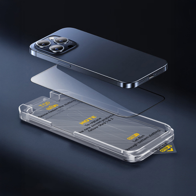 Apple iPhone 17 Pro Max Wiwu SQ-008 Oleophobic Easy Install Impact Resistant Tempered Glass Screen Protector + Easy Application Tool - 9