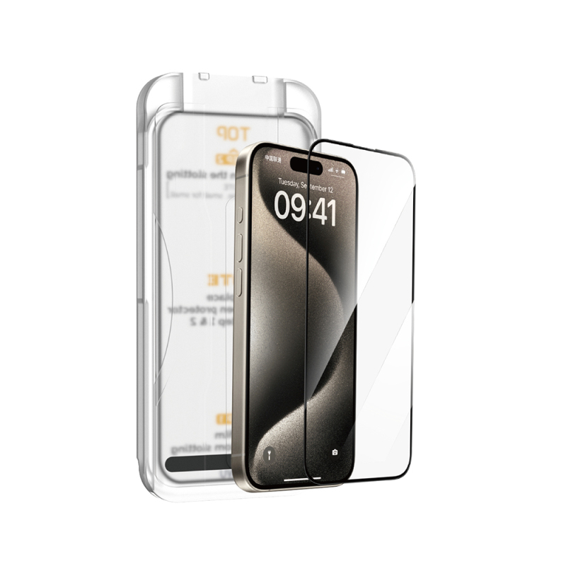 Apple iPhone 17 Pro Max Wiwu SQ-008 Oleophobic Easy Install Impact Resistant Tempered Glass Screen Protector + Easy Application Tool - 2