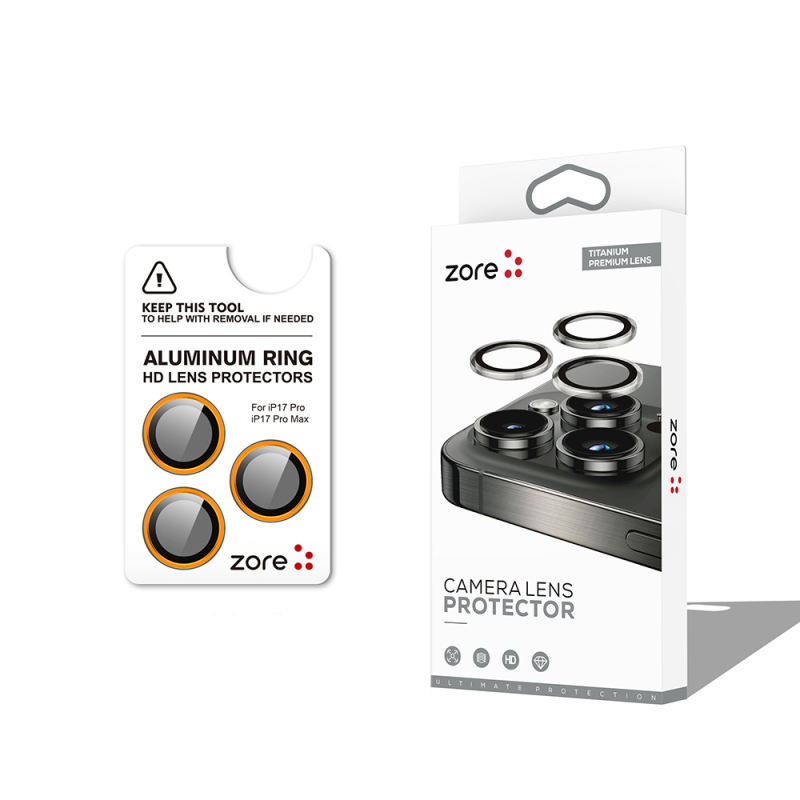 Apple iPhone 17 Pro Max Zore CL-12 Premium Sapphire Anti-Fingerprint Anti-Reflective Camera Lens Protector - 1