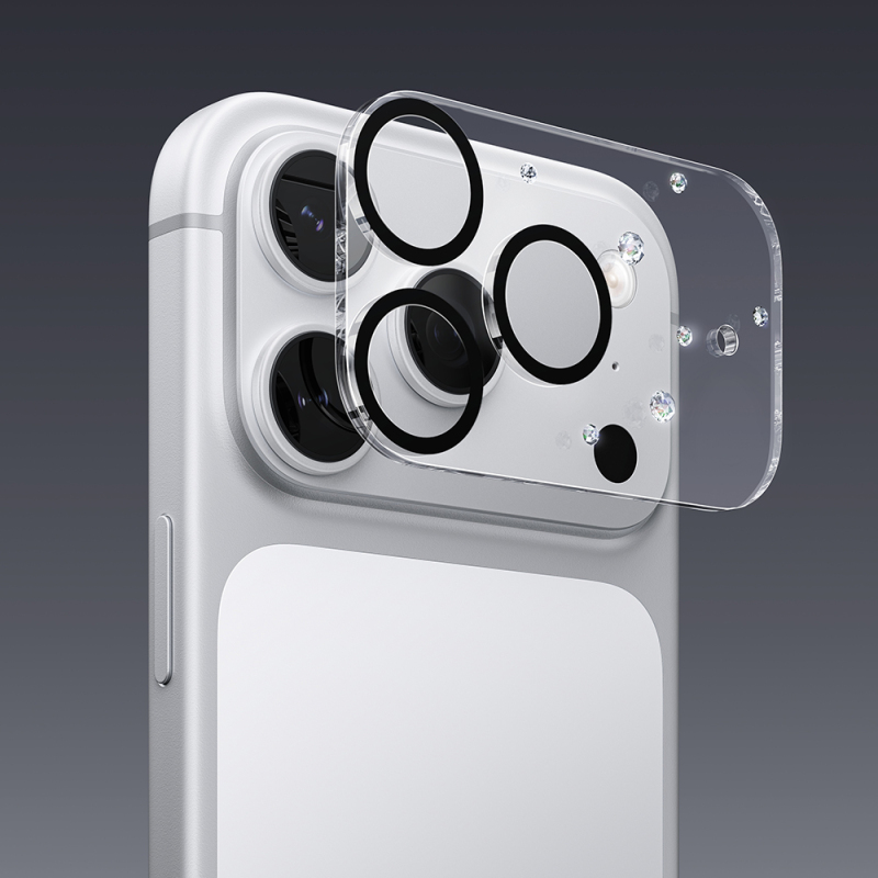 Apple iPhone 17 Pro Pynana Diamond Sky Series Rhinestone Camera Lens Protector - 14