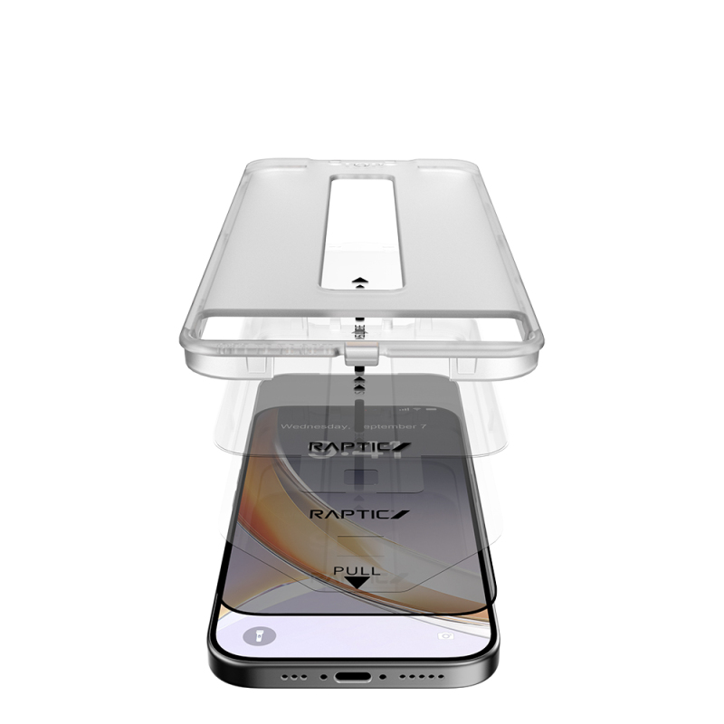 Apple iPhone 17 Pro Raptic Air Glass 2.5D Privacy Ghost Screen Protector 2 Pieces + Easy Application Tool - 9