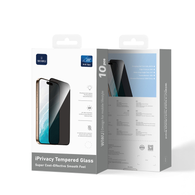 Apple iPhone 17 Pro Wiwu GT-015 Özellikli Çok Katmanlı Temperli iPrivacy Cam Ekran Koruyucu 10'lu Paket - 8