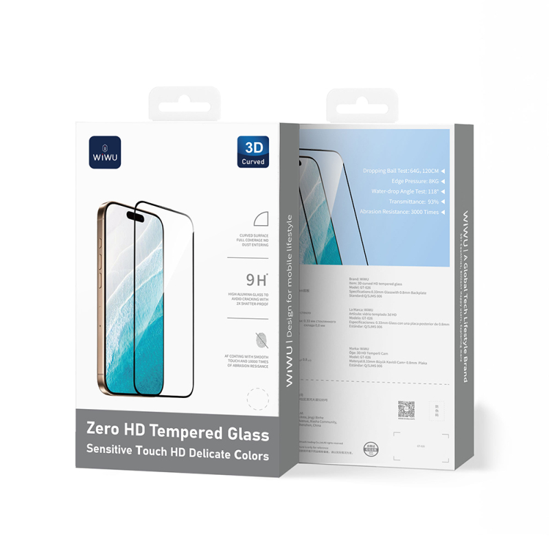 Apple iPhone 17 Pro Wiwu GT-026 Zero Curved Parmak İzi Bırakmayan Temperli Cam Ekran Koruyucu - 3