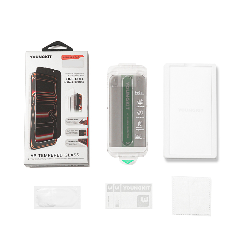 Apple iPhone 17 Pro Youngkit AP 2.5D 360 Derece Privacy Temperli Cam Ekran Koruyucu + Kolay Uygulama Aparatı - 4
