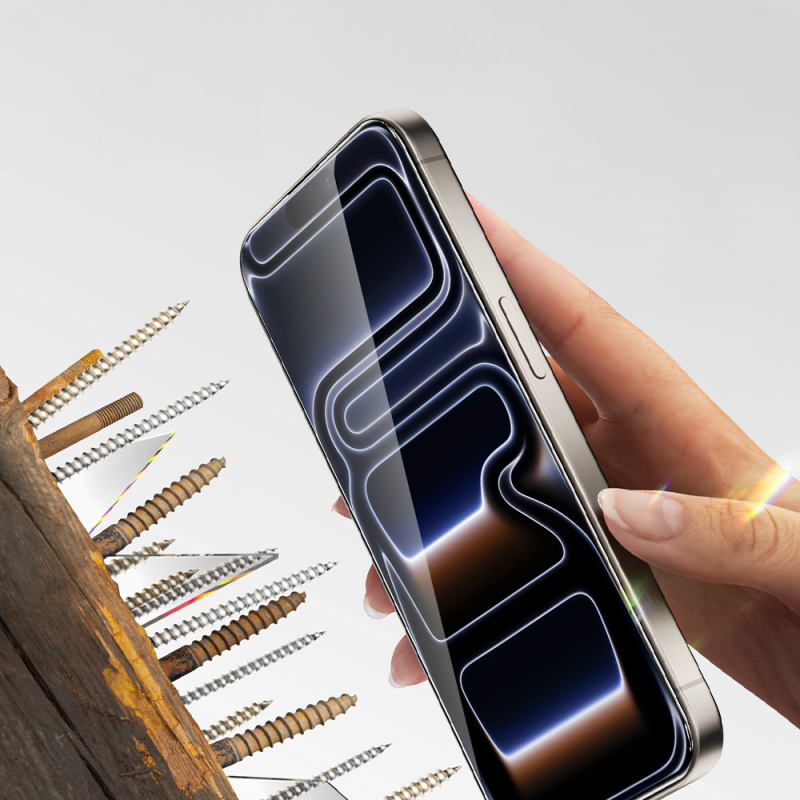 Apple iPhone 17 Pro Zore 2.5D Oliv HD Temperli Cam Ekran Koruyucu + Kolay Uygulama Aparatı - 8