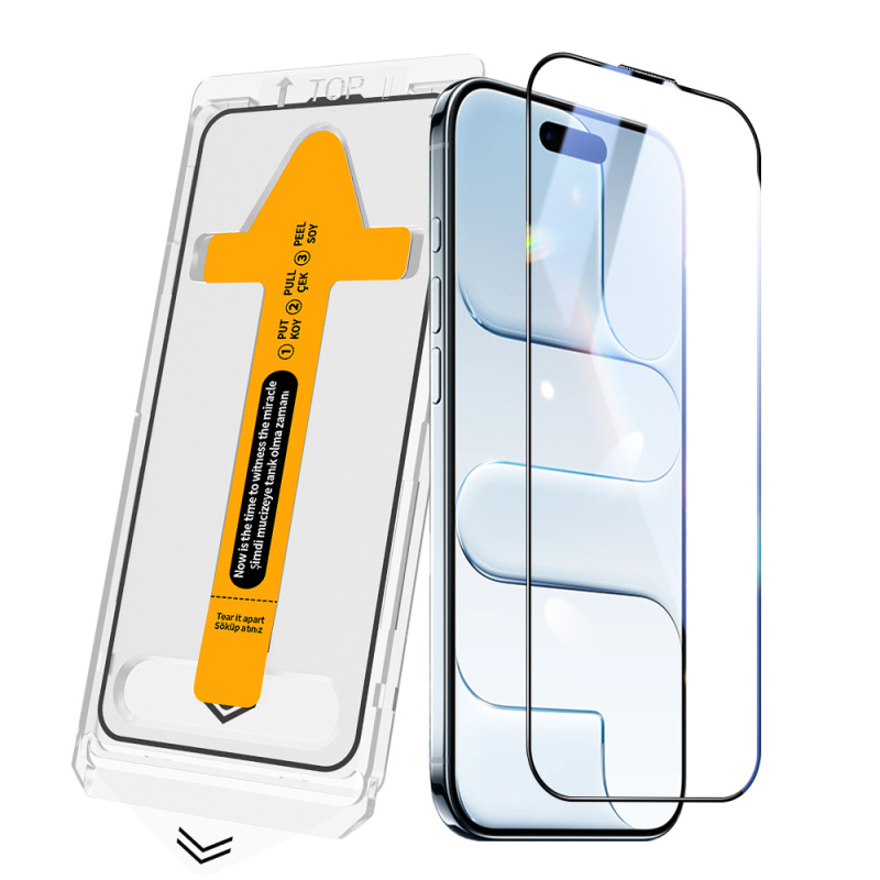 Apple iPhone 17 Pro Zore 2.5D Oliv HD Temperli Cam Ekran Koruyucu + Kolay Uygulama Aparatı - 2