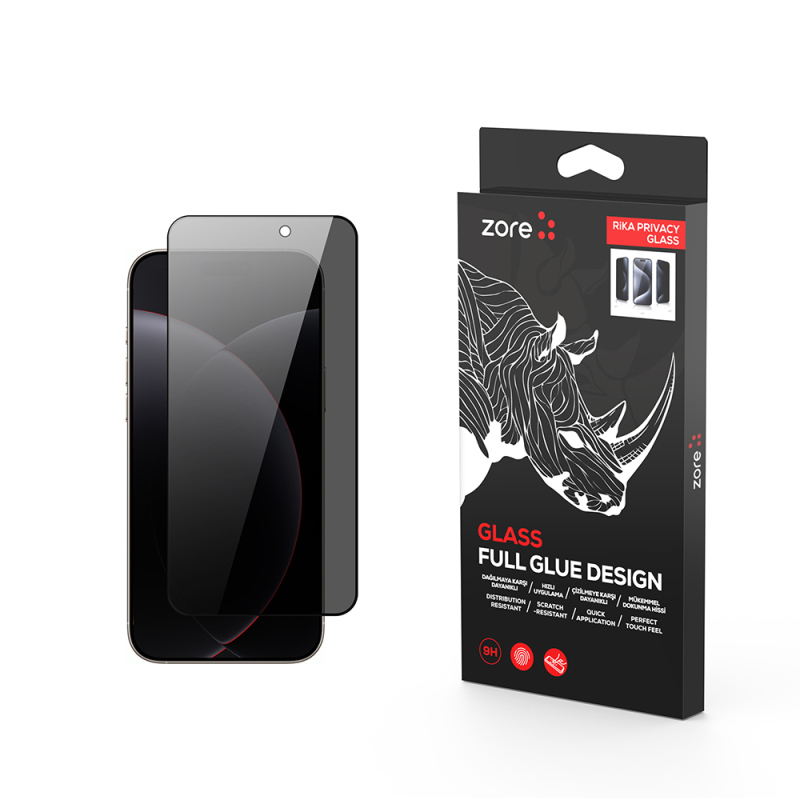 Apple iPhone 17 Pro Zore Rika Premium Privacy Tempered Glass Screen Protector - 2