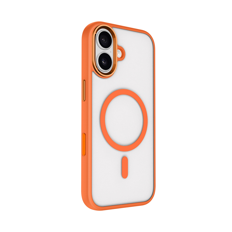 Apple iPhone 17 Wireless Charging Case Zore Chrome M-safe Silicone Cover - 7