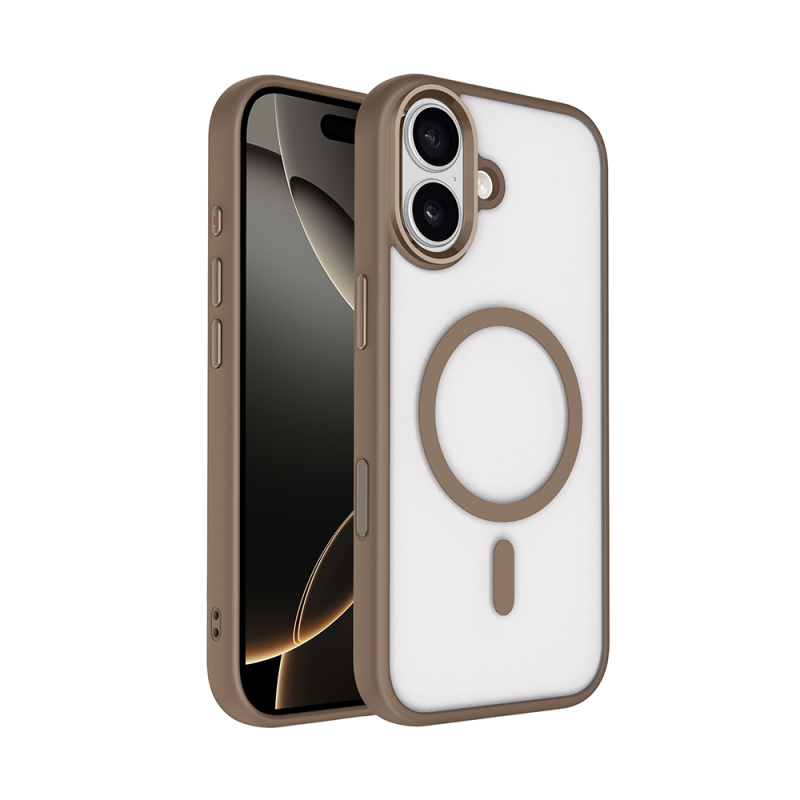 Apple iPhone 17 Wireless Charging Case Zore Chrome M-safe Silicone Cover - 6