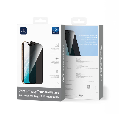 Apple iPhone 17 Wiwu GT-027 Zero Curved Privacy Parmak İzi Bırakmayan Temperli Cam Ekran Koruyucu - 3