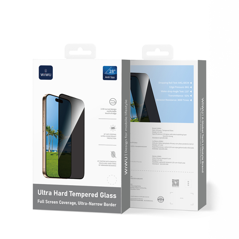 Apple iPhone 17 Wiwu GT-028 iPrivacy Tempered Glass Screen Protector - 4