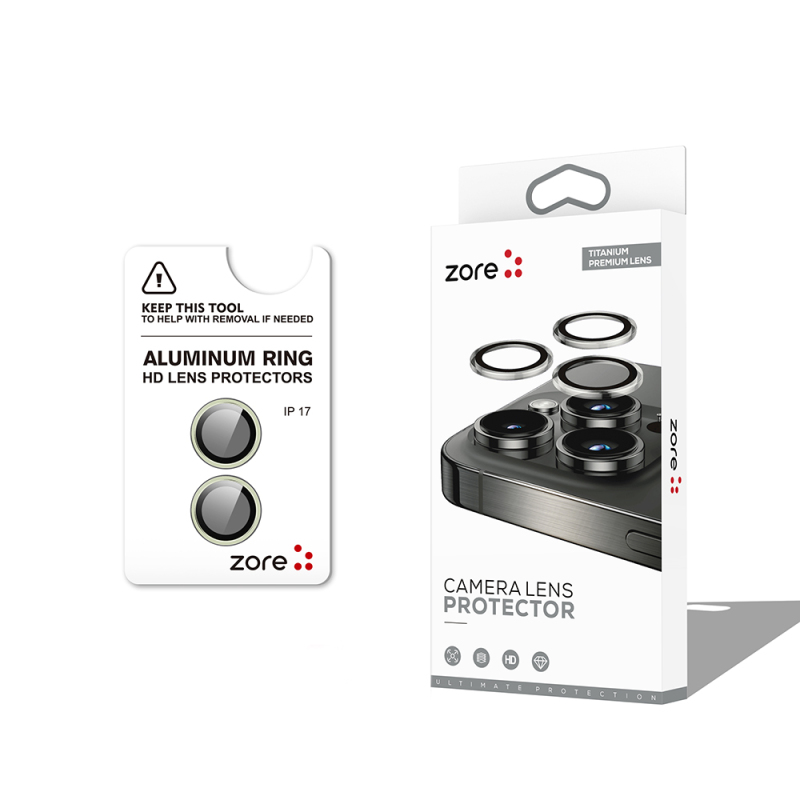 Apple iPhone 17 Zore CL-12 Premium Safir Parmak İzi Bırakmayan Anti-Reflective Kamera Lens Koruyucu - 1