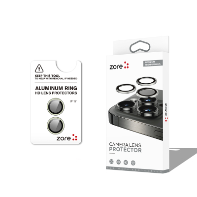 Apple iPhone 17 Zore CL-12 Premium Sapphire Anti-Fingerprint Anti-Reflective Camera Lens Protector - 2