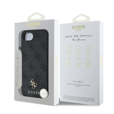 Apple iPhone 17E Case Guess Original Licensed M-safe Charging Feature Small 4G Classic Cover - 17