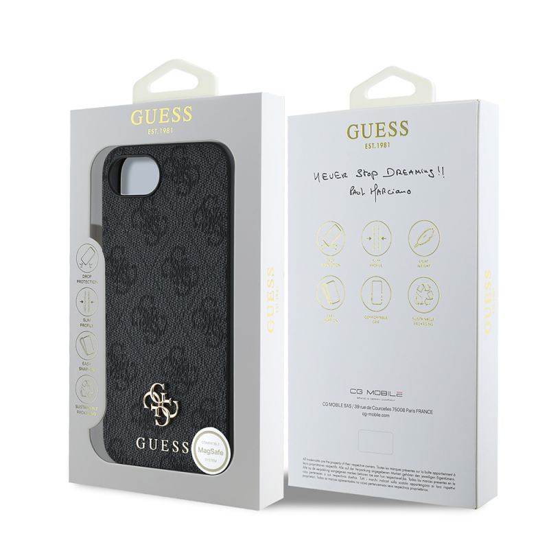 Apple iPhone 17E Case Guess Original Licensed M-safe Charging Feature Small 4G Classic Cover - 17