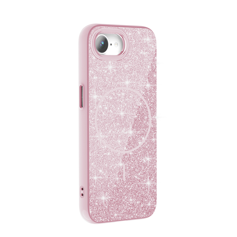 Apple iPhone 17E Case M-safe Charging Enabled Glowing Glitter Zore Okso Cover - 5