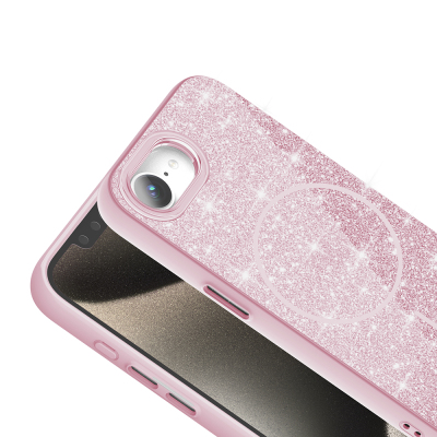 Apple iPhone 17E Case M-safe Charging Enabled Glowing Glitter Zore Okso Cover - 11