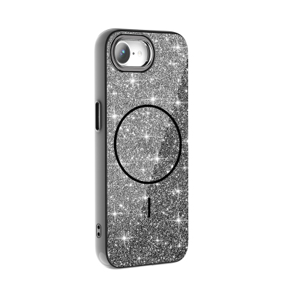 Apple iPhone 17E Case M-safe Charging Enabled Glowing Glitter Zore Okso Cover - 16