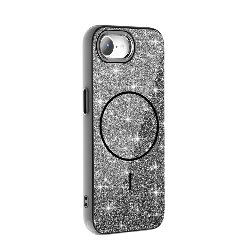 Apple iPhone 17E Case M-safe Charging Enabled Glowing Glitter Zore Okso Cover - 16