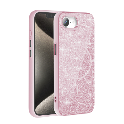 Apple iPhone 17E Case M-safe Charging Enabled Glowing Glitter Zore Okso Cover - 6