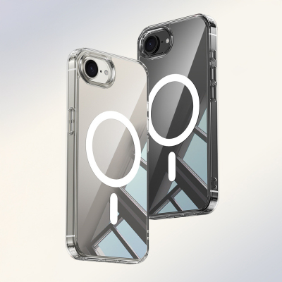 Apple iPhone 17E Case M-safe Charging Enabled Transparent Hard PC Zore Embossed Cover - 6