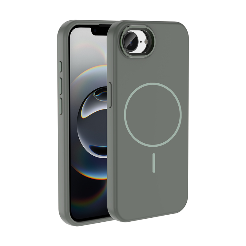 Apple iPhone 17E Case M-Safe Charging Feature Metal Camera Frame Zore Edi Silicone Cover - 4