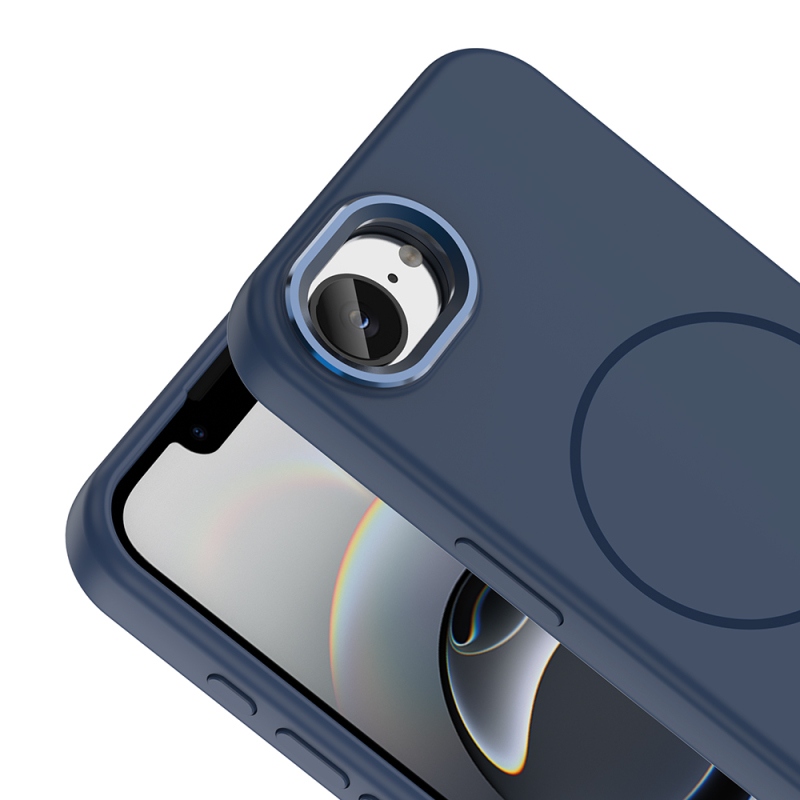 Apple iPhone 17E Case M-Safe Charging Feature Metal Camera Frame Zore Edi Silicone Cover - 8