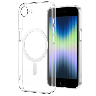 Apple iPhone 17E Case M-Safe Charging Feature Zore London Transparent Hard PC Camera Protection - 3