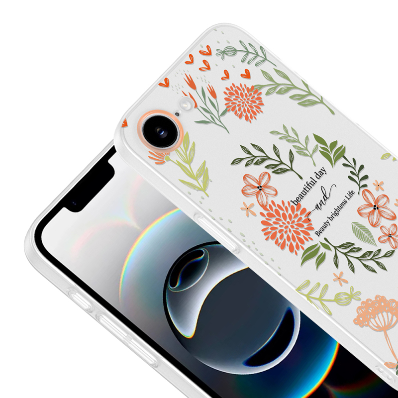 Apple iPhone 17E Case with Camera Protector, Patterned Zore Clip Cover - 12