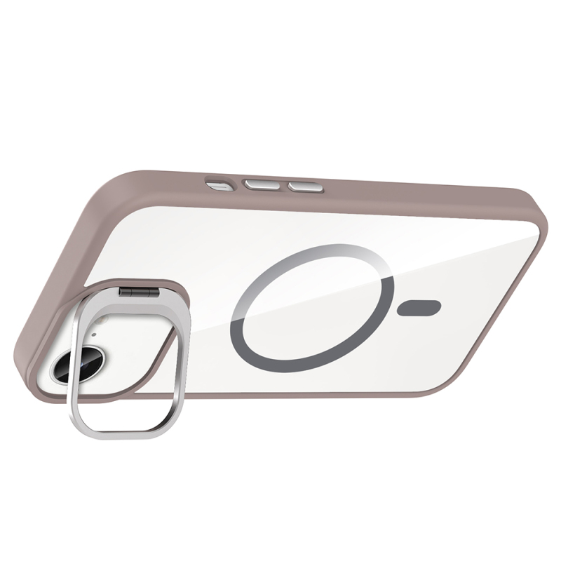 Apple iPhone 17E Case with Stand and Free Camera Lens, M-Safe Charging Feature, Zore Etro Cover - 13