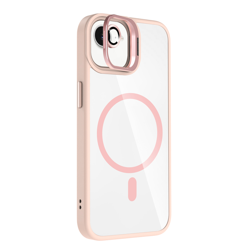 Apple iPhone 17E Case with Stand and Free Camera Lens, M-Safe Charging Feature, Zore Etro Cover - 14