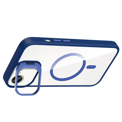 Apple iPhone 17E Case with Stand and Free Camera Lens, M-Safe Charging Feature, Zore Etro Cover - 19