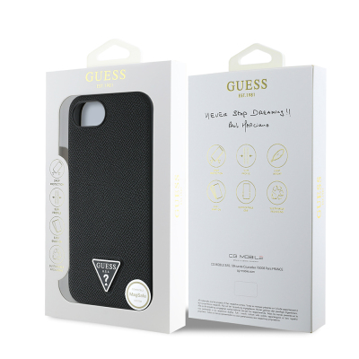 Apple iPhone 17E Guess Original Licensed M-safe Charging Case with Grained Triangle Cover - 9