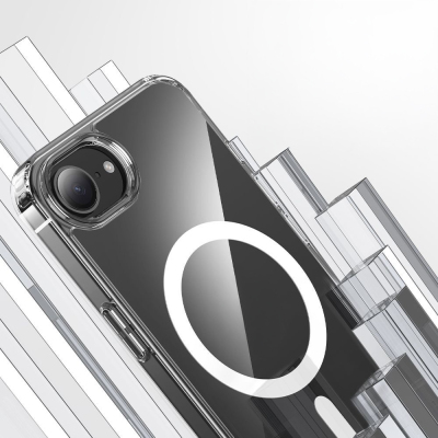 Apple iPhone 17E Kılıf M-safe Şarj Özellikli Şeffaf Sert PC Zore Embos Kapak - 7