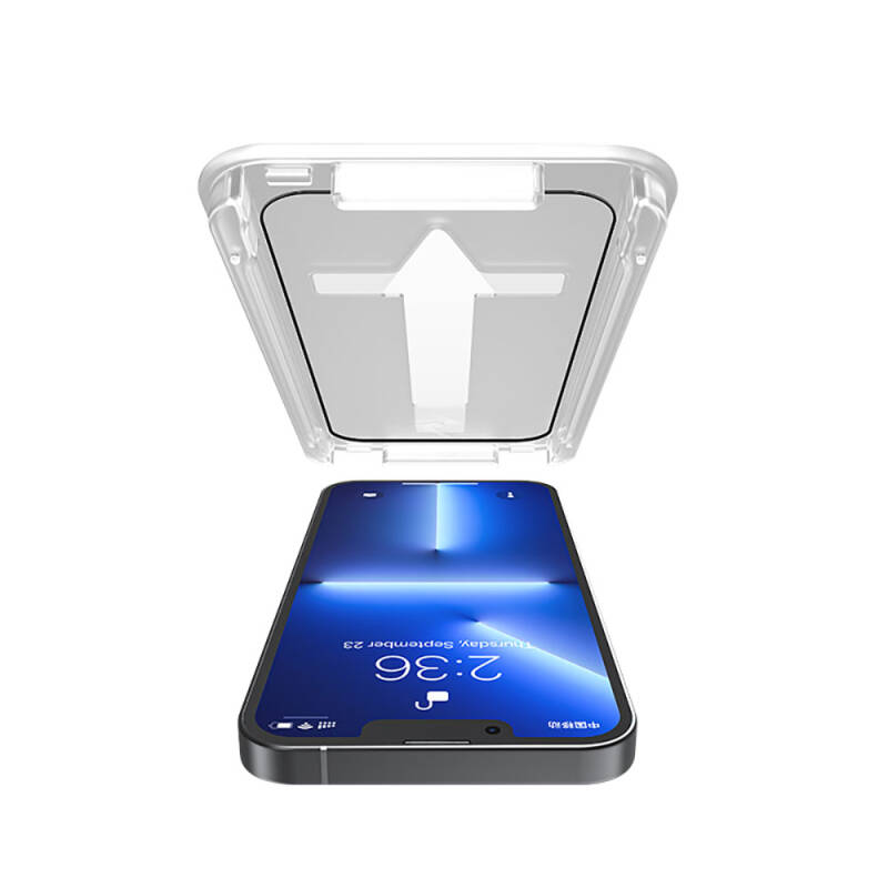 Apple iPhone 17E Recci RSP-A10 HD Temperli Cam Ekran Koruyucu + Kolay Uygulama Aparatlı - 4